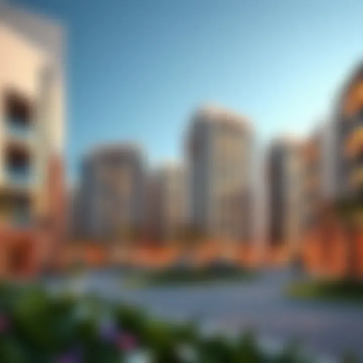 Modern residential buildings in Emaar South highlighting architectural design