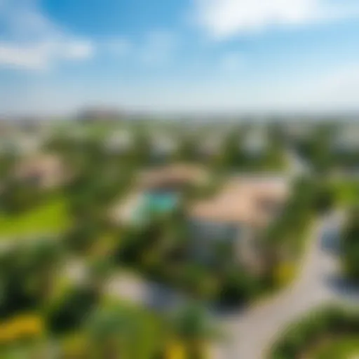 Aerial view of Emirates Hills showcasing lush greenery and luxury villas