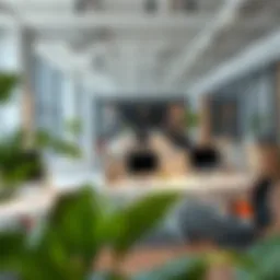 Flexible workspace design showcasing modern desk arrangements