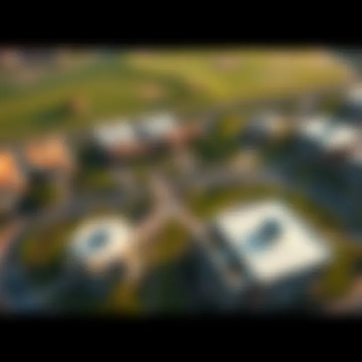 Aerial view of Golf Gate community showcasing its design and surrounding greenery