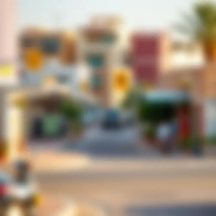 A vibrant community scene in Hadiqah Al-Fai with local amenities.