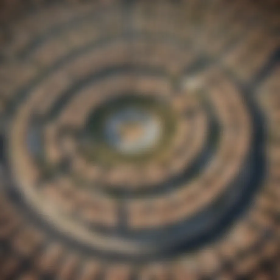 Aerial view of Jumeirah Village Circle showcasing its unique layout