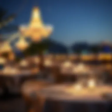 Dining experience at La Mer Dubai with ambient lighting creating an inviting atmosphere