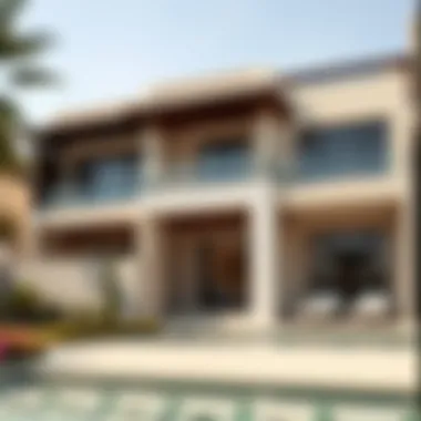 Exterior of a Luxurious Dubai Villa Luxurious Dubai villa exterior showcasing modern architecture