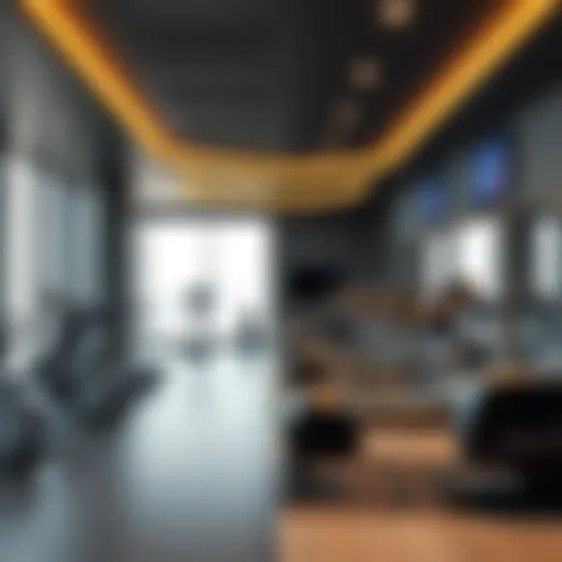 Inside a High-End Marina Gym: Fitness Redefined Luxury gym interior showcasing cutting-edge fitness equipment