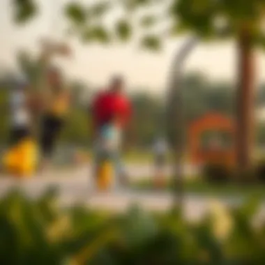 Community Park Activities in ند الشبا 2 Vibrant community park in ند الشبا 2 with families enjoying leisure activities