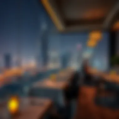Luxurious rooftop dining experience overlooking the city
