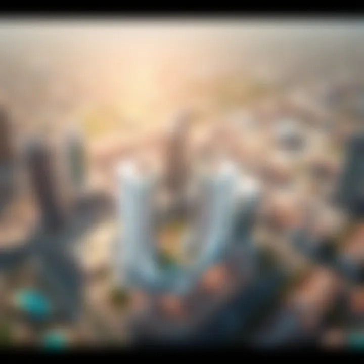 Aerial perspective of Opera Grand with surrounding community