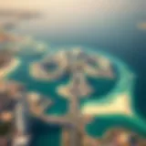 Stunning aerial view of Palm Jumeirah showcasing its unique shape and luxury developments.