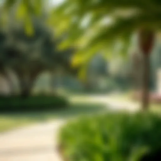 Serene park with lush greenery and a tranquil atmosphere