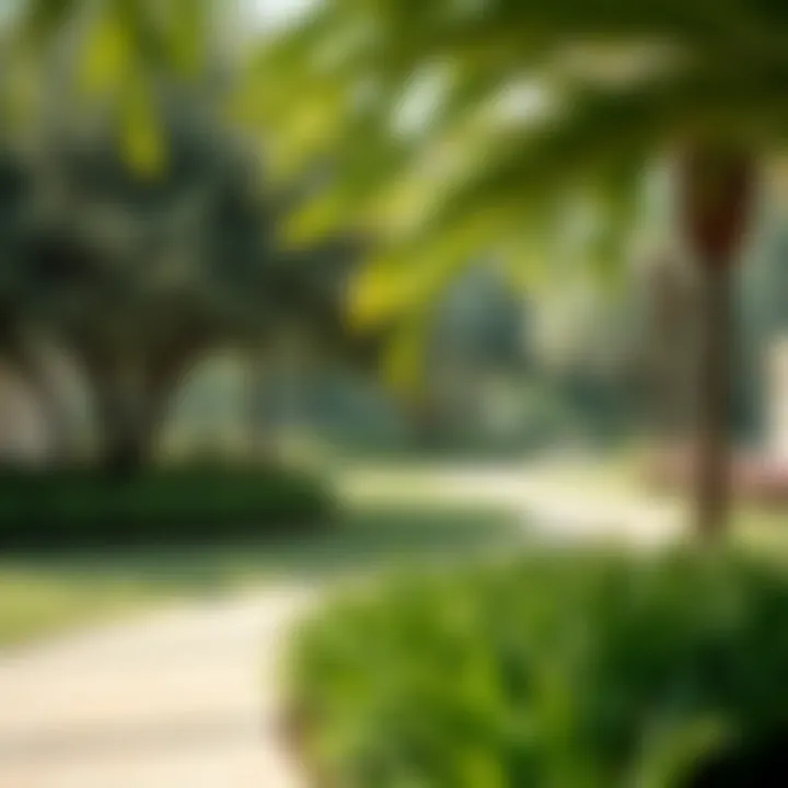 Serene park with lush greenery and a tranquil atmosphere