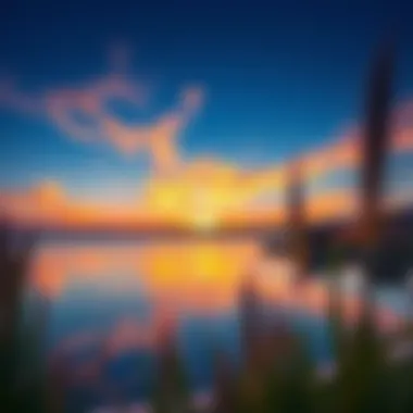 Serene Sunset Over Qudra Love Lake A serene sunset over Qudra Love Lake creating a tranquil atmosphere