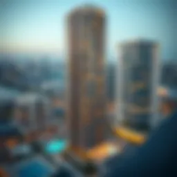 A stunning view of a high-rise apartment building in Dubai