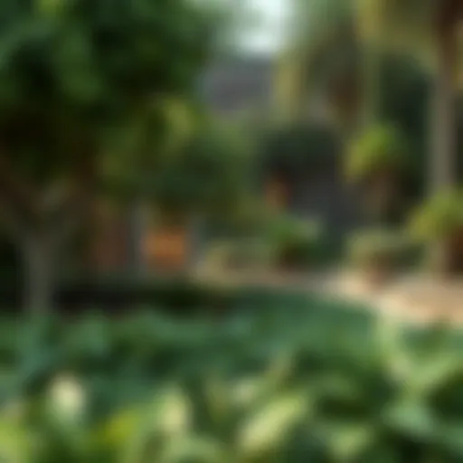 Lush greenery surrounding شاليهات مبزرة الخضراء