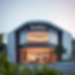 An elegant view of the Sobha Sales Gallery exterior showcasing modern architecture