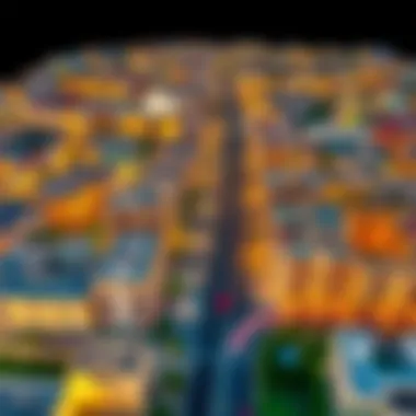 An aerial view of Al Qusais highlighting the vibrant neighborhood and infrastructure.