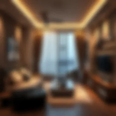 Modern studio flat interior with contemporary decor