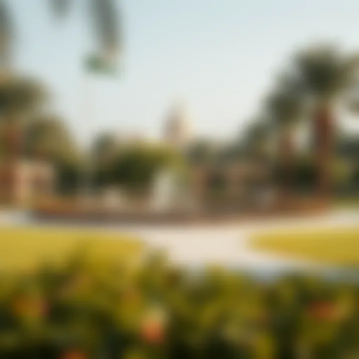 A serene park in Al Qusais providing a recreational space for residents.