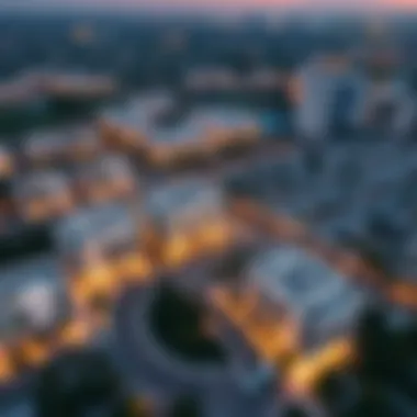 An aerial view of البرشاء showcasing modern architecture and community layout