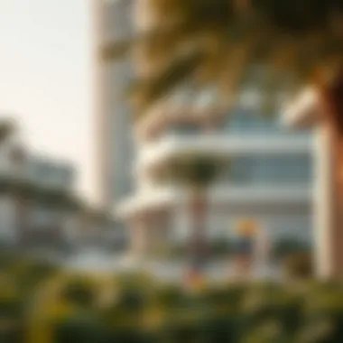 Community features surrounding Tamouh Tower