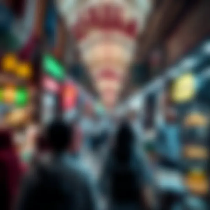 Cultural Melting Pot of Deira A bustling scene inside the Deira Market showcasing its cultural diversity