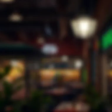 Charming ambiance of a DFC Mall eatery at night