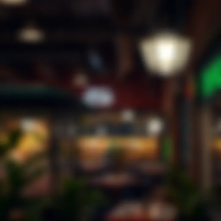 Charming ambiance of a DFC Mall eatery at night