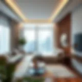 Elegant interior design of a modern studio room