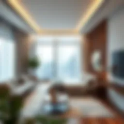 Elegant interior design of a modern studio room