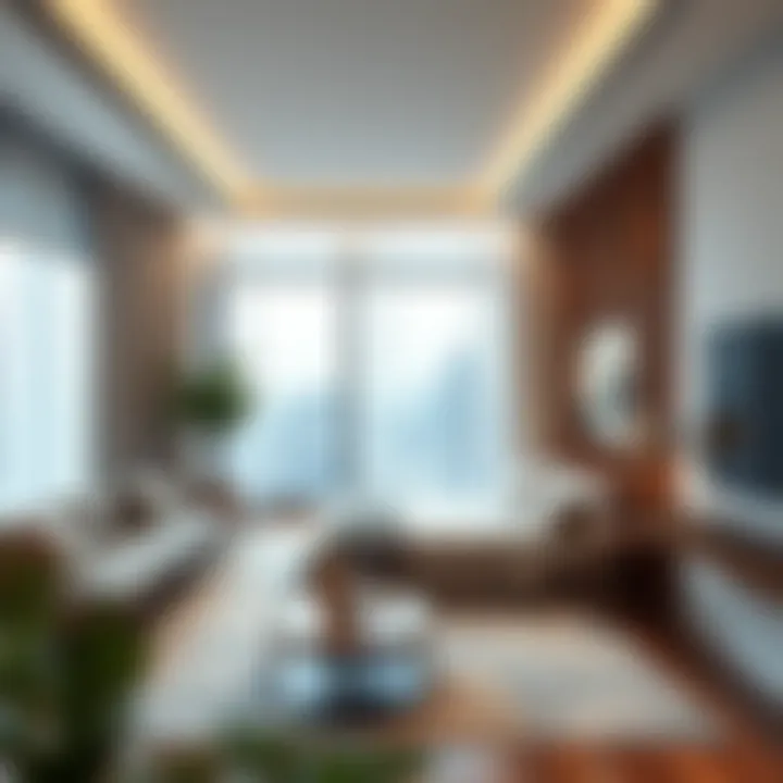 Elegant interior design of a modern studio room