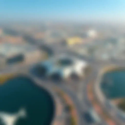 Aerial view of the Fish Roundabout showcasing its unique design