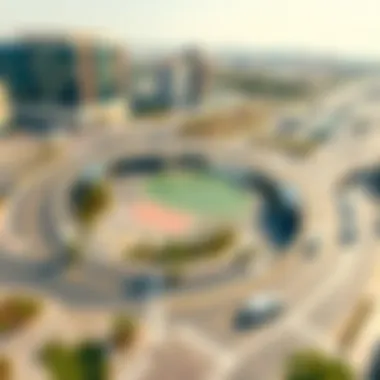 Traffic Flow Around the Fish Roundabout Traffic flow around the Fish Roundabout illustrating its role in urban connectivity