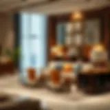 Luxurious furniture display in a Dubai showroom