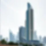 Stunning view of Iris Bay Tower with Dubai skyline