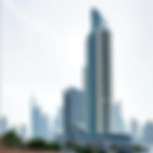 Stunning view of Iris Bay Tower with Dubai skyline