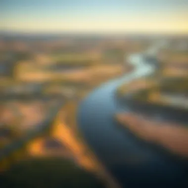 Aerial view of the Riverland showcasing its diverse landscapes