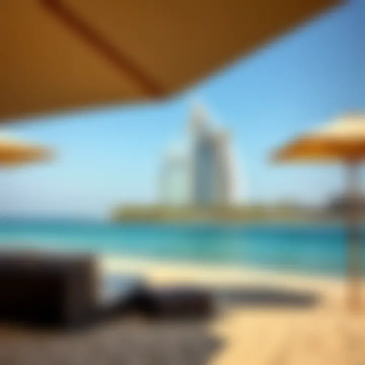 Stunning view of Waldorf Astoria Palm Jumeirah from the beach