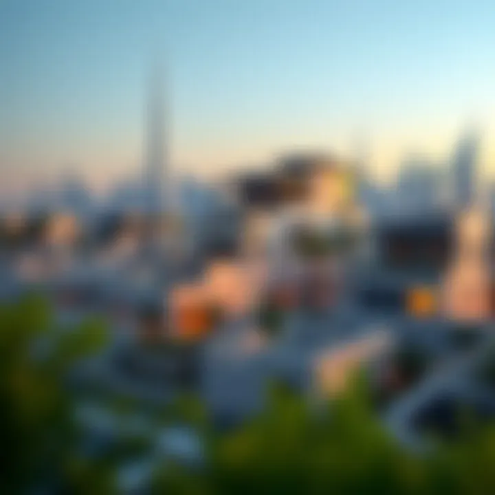 Dubai Skyline with Villas Stunning Dubai skyline with villas in the foreground