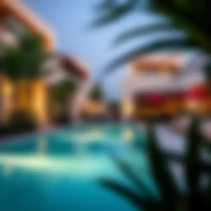 Outdoor Pool Area of a Villa Outdoor pool area of a modern villa