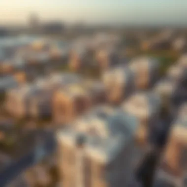 Aerial view of Wasl Properties developments in Dubai showcasing modern architecture