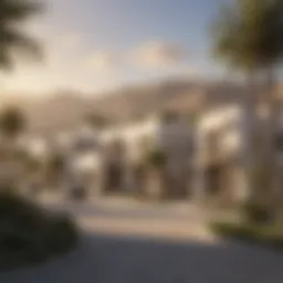 Scenic view of Wasl Village highlighting its unique architecture