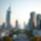 Stunning skyline view of Falcon City in Dubai