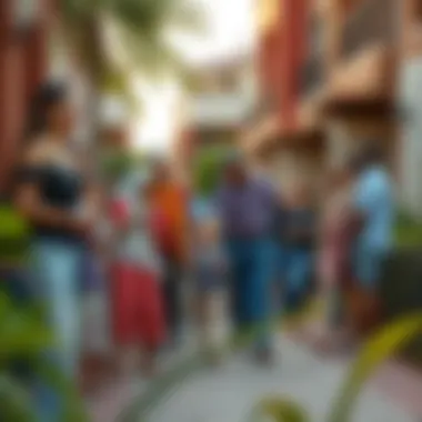 A vibrant community gathering in a local Dubai neighborhood.