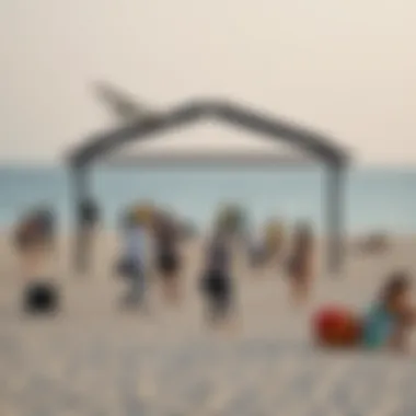 Visitors Engaging in Activities at Hudayriat Beach Visitors enjoying recreational activities at Hudayriat Beach