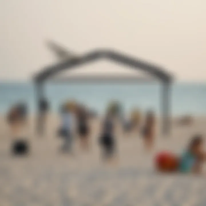 Visitors Engaging in Activities at Hudayriat Beach Visitors enjoying recreational activities at Hudayriat Beach