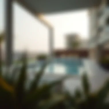 Amenities available at Jood Residence, including a pool and gym