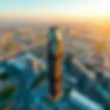 Aerial view of Latifa Tower highlighting its strategic location