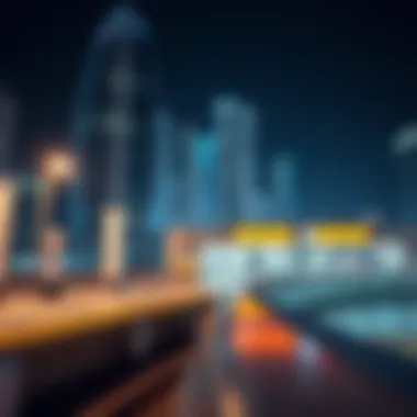 Close-up of the metro station near Latifa Tower