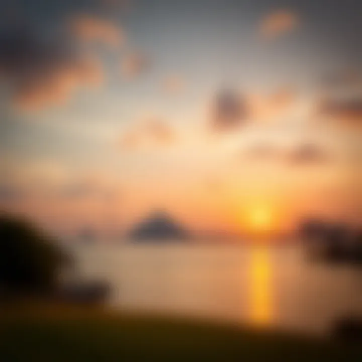 Stunning sunset over the skyline of Lulu Reem Island, epitomizing luxury living