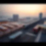 Aerial View of Dubai Metro Station Aerial view of Dubai Metro station